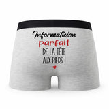Caleçon Informaticien Parfait de la Tête aux Pieds - Humour Boxer Gris Cadeau