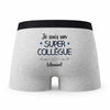 Caleçon Edouard Un Super Collègue - Humour Boxer Gris Idée Cadeau