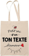 Tote Bag personnalisable petit sac Prénom / Métier d'Amour