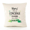 Housse de Coussin Premium Merci Concierge Inoubliable Femme - Coton Canvas Fairtrade Beige Idée Cadeau Décoration Canapé