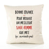 Housse de Coussin Premium Sage-Femme ça n'existe Pas Homme - Coton Canvas Fairtrade Beige Idée Cadeau Décoration Canapé