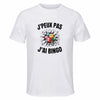 Maillot de Sport Homme Bingo J'peux Pas - T-Shirt Respirant Polyester Manches Courtes - Cadeau Sportif Anniversaire Noël Fête des Pères