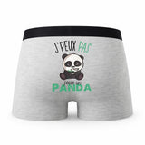 Caleçon Jpeux Pas Panda JP Panda - Humour Boxer Gris Idée Cadeau Passion