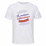 Maillot de Sport Homme Meteorologue Meilleur Monde - T-Shirt Respirant Polyester Manches Courtes - Cadeau Sportif Anniversaire Noël Fête des Pères