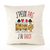 Housse de Coussin Premium Tarot Version Blanc - Coton Canvas Fairtrade Beige Idée Cadeau Décoration Canapé