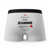 Caleçon Jeannine d'amour - Humour Boxer Gris Idée Cadeau