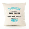 Housse de Coussin Premium Un Gendarme Formidable - Coton Canvas Fairtrade Beige Idée Cadeau Décoration Canapé