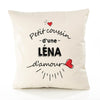 Housse de Coussin Premium Lena d'amour - Coton Canvas Fairtrade Beige Idée Cadeau Décoration Canapé 40x40