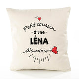 Housse de Coussin Premium Lena d'amour - Coton Canvas Fairtrade Beige Idée Cadeau Décoration Canapé 40x40