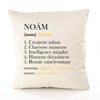 Housse de Coussin Premium Noâm Définition - Coton Canvas Fairtrade Beige Idée Cadeau Décoration Canapé