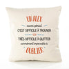 Housse de Coussin Premium Un Alex Aussi génial - Coton Canvas Fairtrade Beige Idée Cadeau Décoration Canapé