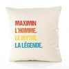 Housse de Coussin Premium Maximin Mythe Légende Vintage - Coton Canvas Fairtrade Beige Idée Cadeau Décoration Canapé