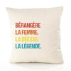 Housse de Coussin Premium Bérengère la Déesse la Légende Vintage - Coton Canvas Fairtrade Beige Idée Cadeau Décoration Canapé