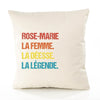 Housse de Coussin Premium Rose-Marie la Déesse la Légende Vintage - Coton Canvas Fairtrade Beige Idée Cadeau Décoration Canapé