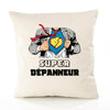 Housse de Coussin Premium Super DÉPANNEUR - Coton Canvas Fairtrade Beige Idée Cadeau Décoration Canapé