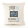 Housse de Coussin Premium imprimante 3D Version Blanc - Coton Canvas Fairtrade Beige Idée Cadeau Décoration Canapé 40x40
