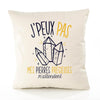 Housse de Coussin Premium Pierres précieuses Version Blanc - Coton Canvas Fairtrade Beige Idée Cadeau Décoration Canapé