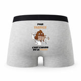 Caleçon pour Fabrice Heure de la Pause - Humour Boxer Gris Idée Cadeau