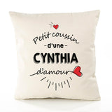 Housse de Coussin Premium Cynthia d'amour - Coton Canvas Fairtrade Beige Idée Cadeau Décoration Canapé 40x40
