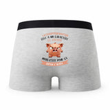 Caleçon La Chauffeur Routier Caractère de Cochon - Humour Boxer Gris Idée Cadeau