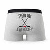 Caleçon Hockey - Humour Boxer Gris Idée Cadeau Passion