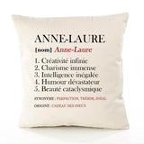 Housse de Coussin Premium Anne-Laure Définition - Coton Canvas Fairtrade Beige Idée Cadeau Décoration Canapé