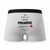 Caleçon Fermiere d'amour - Humour Boxer Gris Idée Cadeau