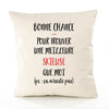Housse de Coussin Premium Skieuse n'existe Pas - Coton Canvas Fairtrade Beige Idée Cadeau Décoration Canapé