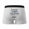 Caleçon Gauthier Un Super Collègue - Humour Boxer Gris Idée Cadeau