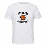 Maillot de Sport Homme Basketball J'peux Pas - T-Shirt Respirant Polyester Manches Courtes - Cadeau Sportif Anniversaire Noël Fête des Pères
