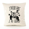 Housse de Coussin Premium Quad 2 Version Blanc - Coton Canvas Fairtrade Beige Idée Cadeau Décoration Canapé