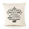 Housse de Coussin Premium amp Grand cru - Coton Canvas Fairtrade Beige Idée Cadeau Décoration Canapé