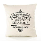 Housse de Coussin Premium amp Grand cru - Coton Canvas Fairtrade Beige Idée Cadeau Décoration Canapé