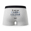 Caleçon Gael Un Super Collègue - Humour Boxer Gris Idée Cadeau