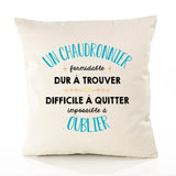 Housse de Coussin Premium Un Chaudronnier Formidable - Coton Canvas Fairtrade Beige Idée Cadeau Décoration Canapé