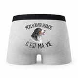 Caleçon Bouvier Bernois - Humour Boxer Gris Passion Idée Cadeau