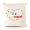Housse de Coussin Premium Cœur irremplaçable - Coton Canvas Fairtrade Beige Idée Cadeau Décoration Canapé