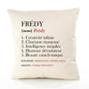 Housse de Coussin Premium Frédy Définition - Coton Canvas Fairtrade Beige Idée Cadeau Décoration Canapé