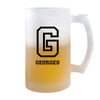 Verre à Bière Georges Lettre Sport | Chope de Bière Pinte | Idée Cadeau Prénom Style Basket Université Anniversaire Papa Collègue Départ Retraite Noël