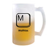 Verre à Bière Mathias Lettre | Chope de Bière Pinte | Idée Cadeau Prénom Anniversaire Papa Collègue Départ Retraite Noël