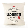Housse de Coussin Premium Urgentiste d'amour - Coton Canvas Fairtrade Beige Idée Cadeau Décoration Canapé 40x40