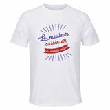 Maillot de Sport Homme Cuisinier Meilleur Monde - T-Shirt Respirant Polyester Manches Courtes - Cadeau Sportif Anniversaire Noël Fête des Pères