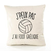 Housse de Coussin Premium Football gaelique Version Blanc - Coton Canvas Fairtrade Beige Idée Cadeau Décoration Canapé