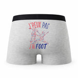 Caleçon Foot Equipe De France - Humour Boxer Gris Idée Cadeau Passion