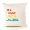 Housse de Coussin Premium Bilal Mythe Légende Vintage - Coton Canvas Fairtrade Beige Idée Cadeau Décoration Canapé