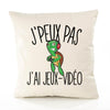 Housse de Coussin Premium Jeux vidéo Tortue Version Blanc - Coton Canvas Fairtrade Beige Idée Cadeau Décoration Canapé 40x40