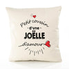 Housse de Coussin Premium Joelle d'amour - Coton Canvas Fairtrade Beige Idée Cadeau Décoration Canapé 40x40