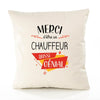 Housse de Coussin Premium Merci Chauffeur Génial - Coton Canvas Fairtrade Beige Idée Cadeau Décoration Canapé