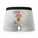 Caleçon Histoire - Humour Boxer Gris Idée Cadeau Passion