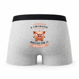 Caleçon Le Superviseur Caractère de Cochon - Humour Boxer Gris Idée Cadeau